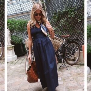 Marea Cora Smocked Navy Dress